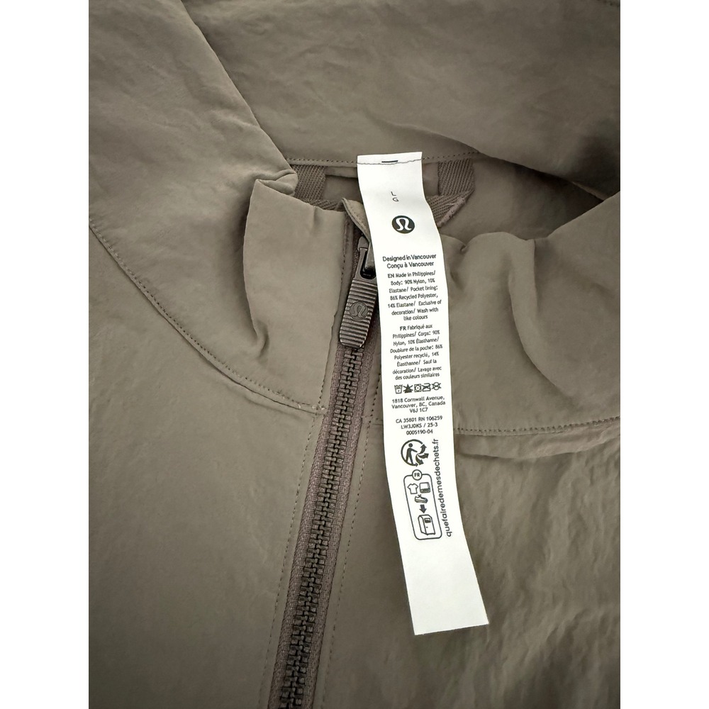 NWT Lululemon Lightweight Relaxed Fit Jacket High Neck Elastic Waist WarmAshGray - Picture 6 of 13